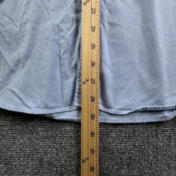 Thomas Pink Long Sleeve Button Up Shirt Men Cotton Blue Check 18 Slim Fit Woven - Picture 3 of 13